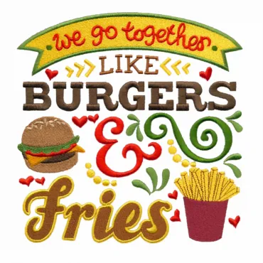 Design Șorț Brodat Burgers & Fries Cadou Special Femei Bărbați Bucătar Bucătărie