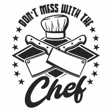 Design Șorț Brodat Text Don't Mess With The Chef Cadou Special Femei Bărbați Bucătar Grill Barbeque
