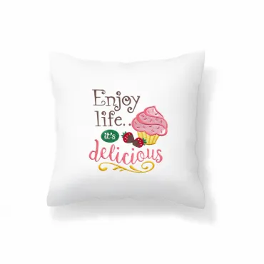 Pernă decorativă enjoy life cadou colorat special familie