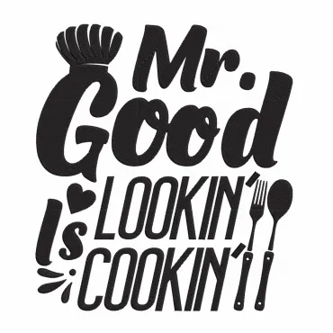 Design Șorț Brodat Text Goofd Lookin Cadou Special Bărbați Bucătar Grill Barbeque Petrecere