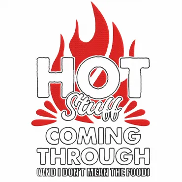 Design Șorț Brodat Text Hot Stuff Cadou Special Femei Bărbați Bucătar Grill Barbeque Petrecere
