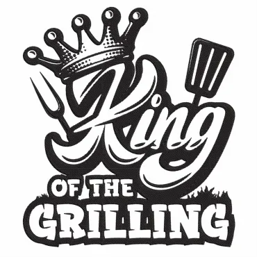 Design Șorț Brodat Text King of the grilling Cadou Special Bărbați Bucătar Grill Barbeque Petrecere