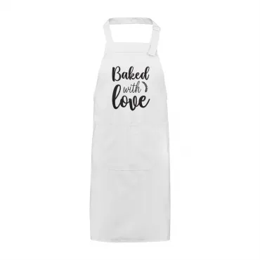 Șorț Brodat Text Baked with Love Cadou Special Femei Bărbați Bucătar Cofetar Bucătărie