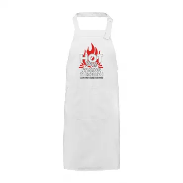 Șorț Brodat Text Hot Stuff Cadou Special Femei Bărbați Bucătar Grill Barbeque Petrecere