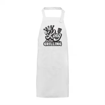 Șorț Brodat Text King of the grilling Cadou Special Bărbați Bucătar Grill Barbeque Petrecere