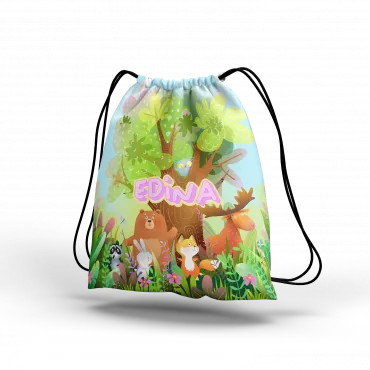 rucsac textil personalizat copii cu nume floresti
