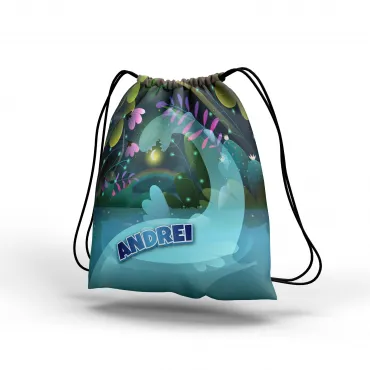 rucsac textil personalizat copii cu nume floresti