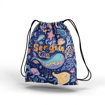 rucsac textil personalizat copii cu nume floresti