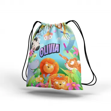 rucsac textil personalizat copii cu nume floresti