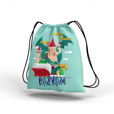 rucsac textil personalizat copii cu nume floresti