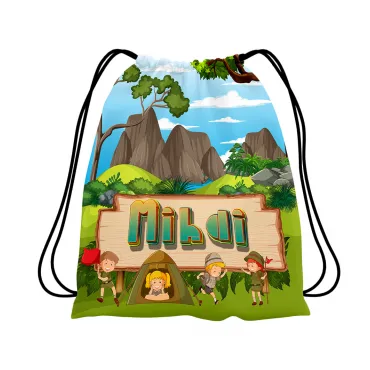 rucsac textil personalizat copii cu nume floresti